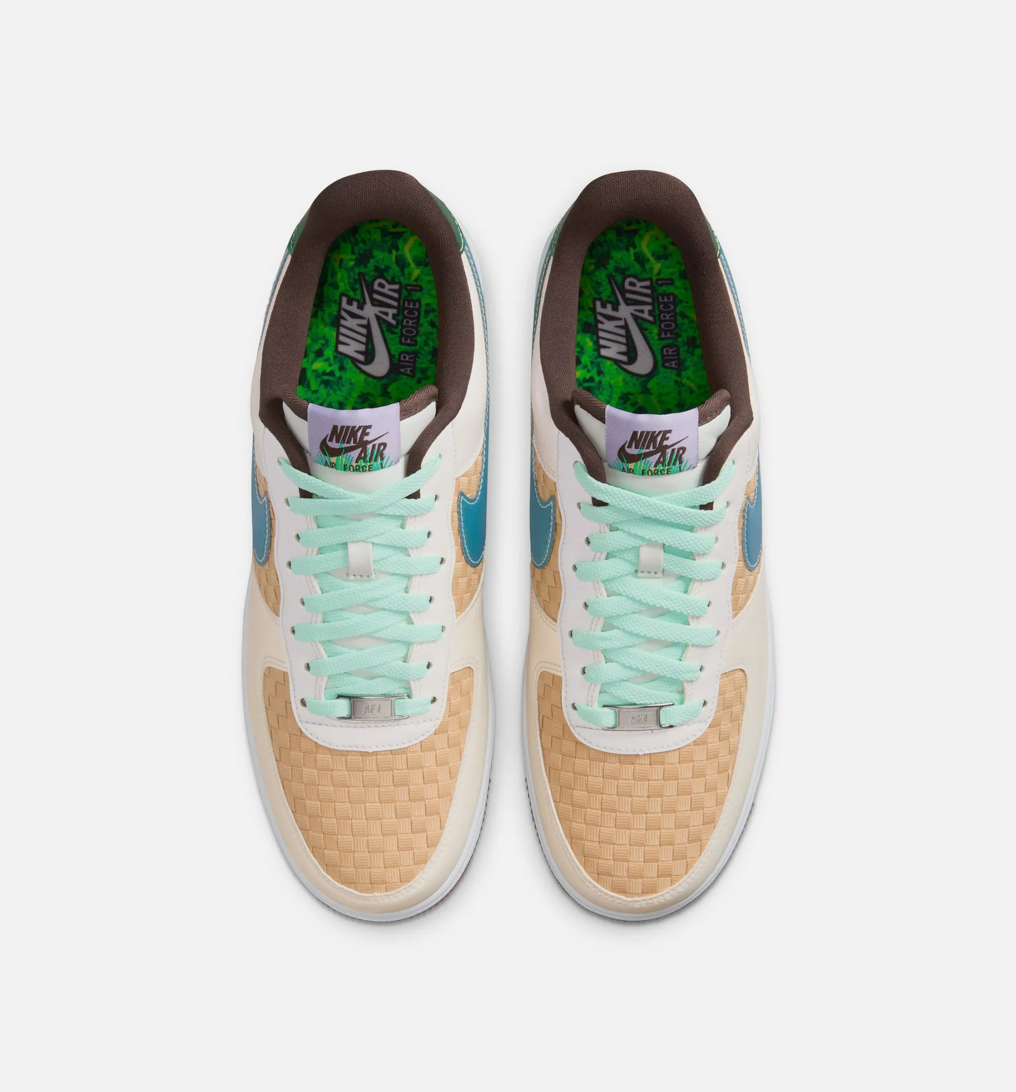 Nike Clothing Air Force 1 Retro Sesame and White Mens Lifestyle Shoe - Summit White/Glacier Blue/Mint Foam