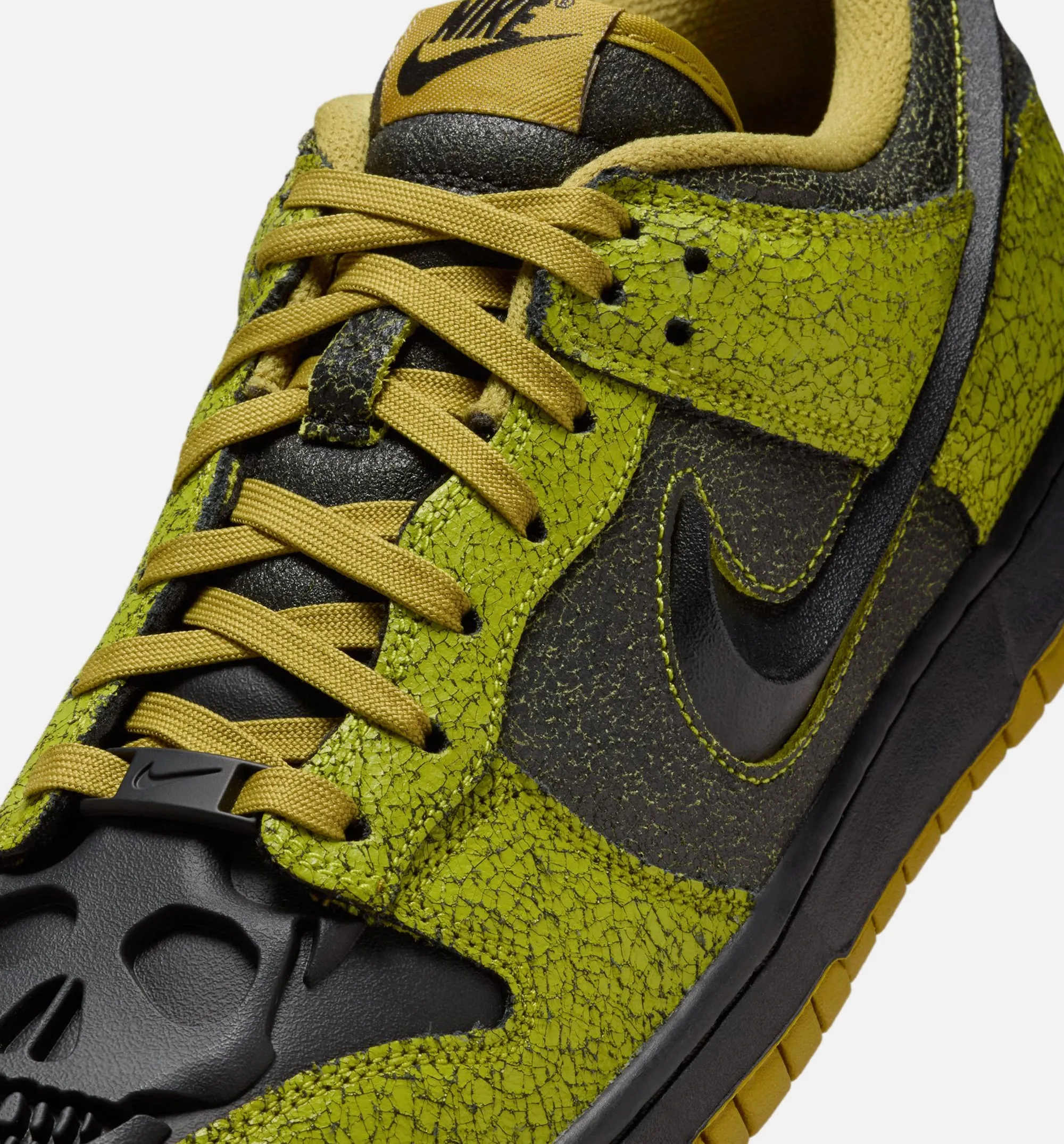 Nike Clothing Dunk Low Halloween Skull Mens Lifestyle Shoe - Bright Cactus/Black/Green Curry
