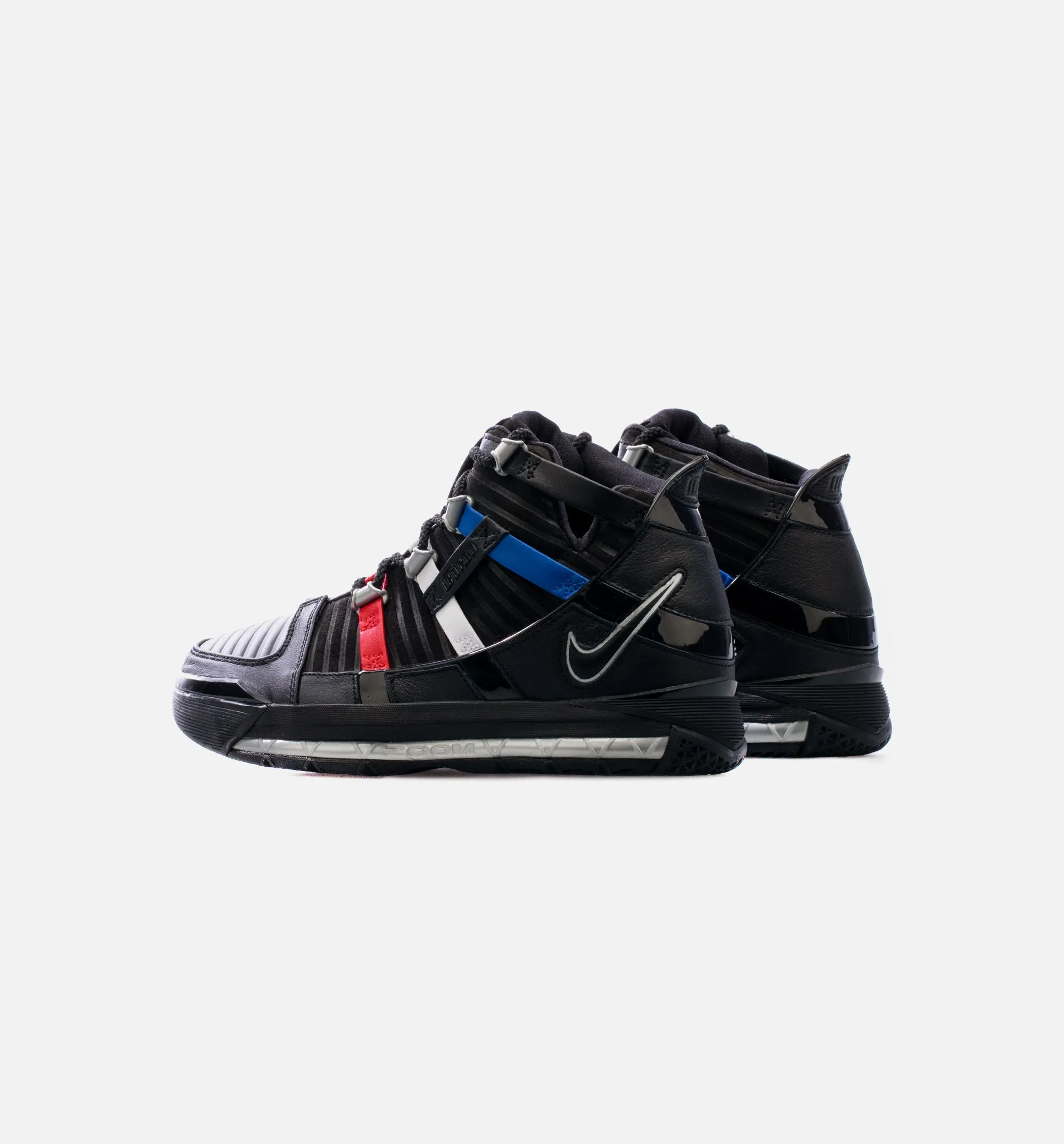 Nike Clothing Zoom LeBron 3 Barbershop Mens Basketball Shoe - Black Free Shipping