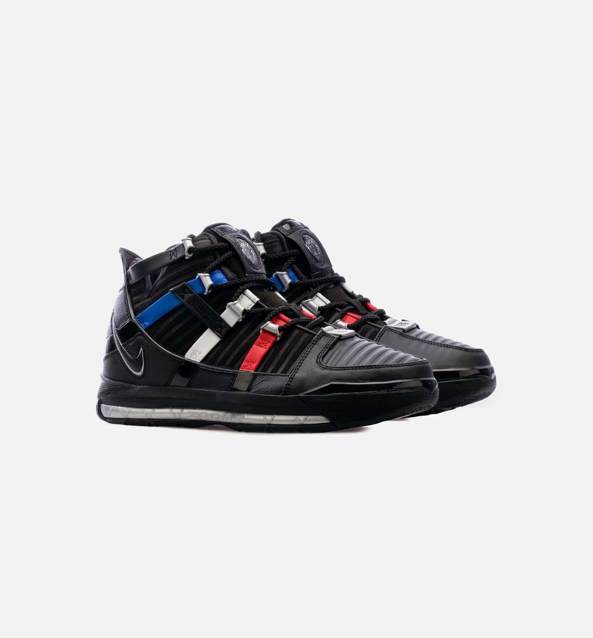 Nike Clothing Zoom LeBron 3 Barbershop Mens Basketball Shoe - Black Free Shipping