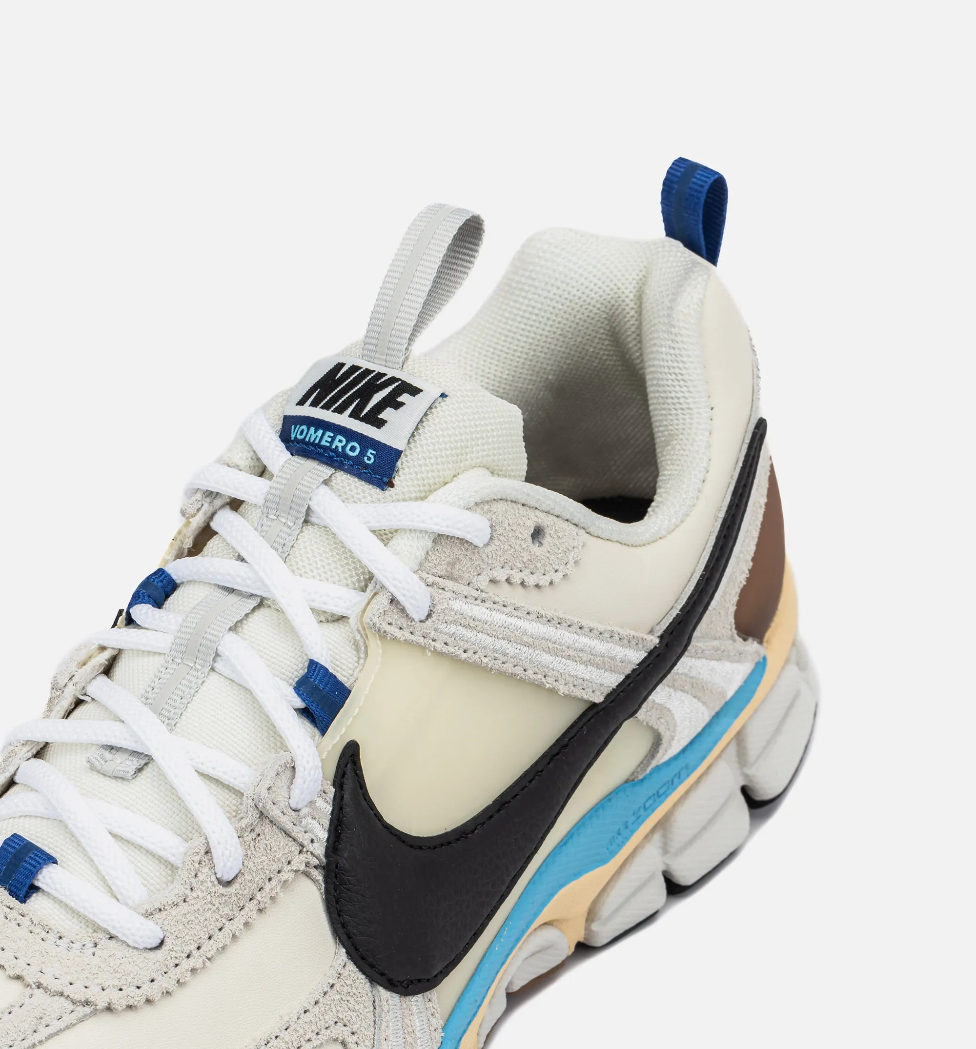 Nike Clothing Zoom Vomero 5 Womens Lifestyle Shoe - Pale Ivory/Black/Light Bone/Pale Vanilla/Aquarius Blue