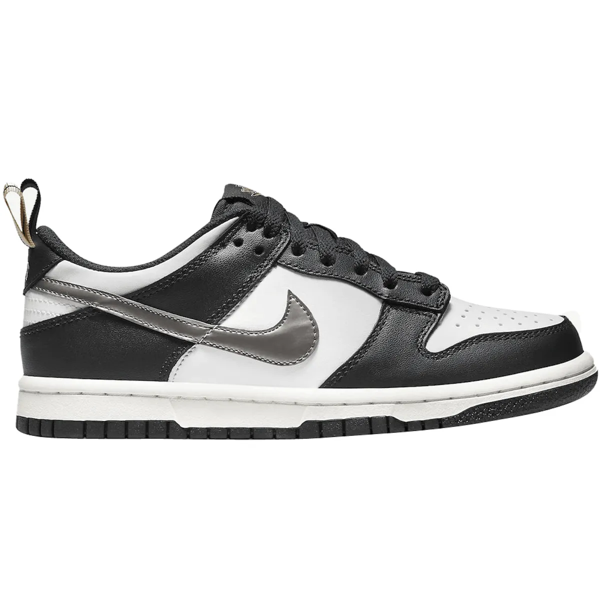 Nike Dunk Low Black White Metallic Nike Dunk stylish shoes for sport and street