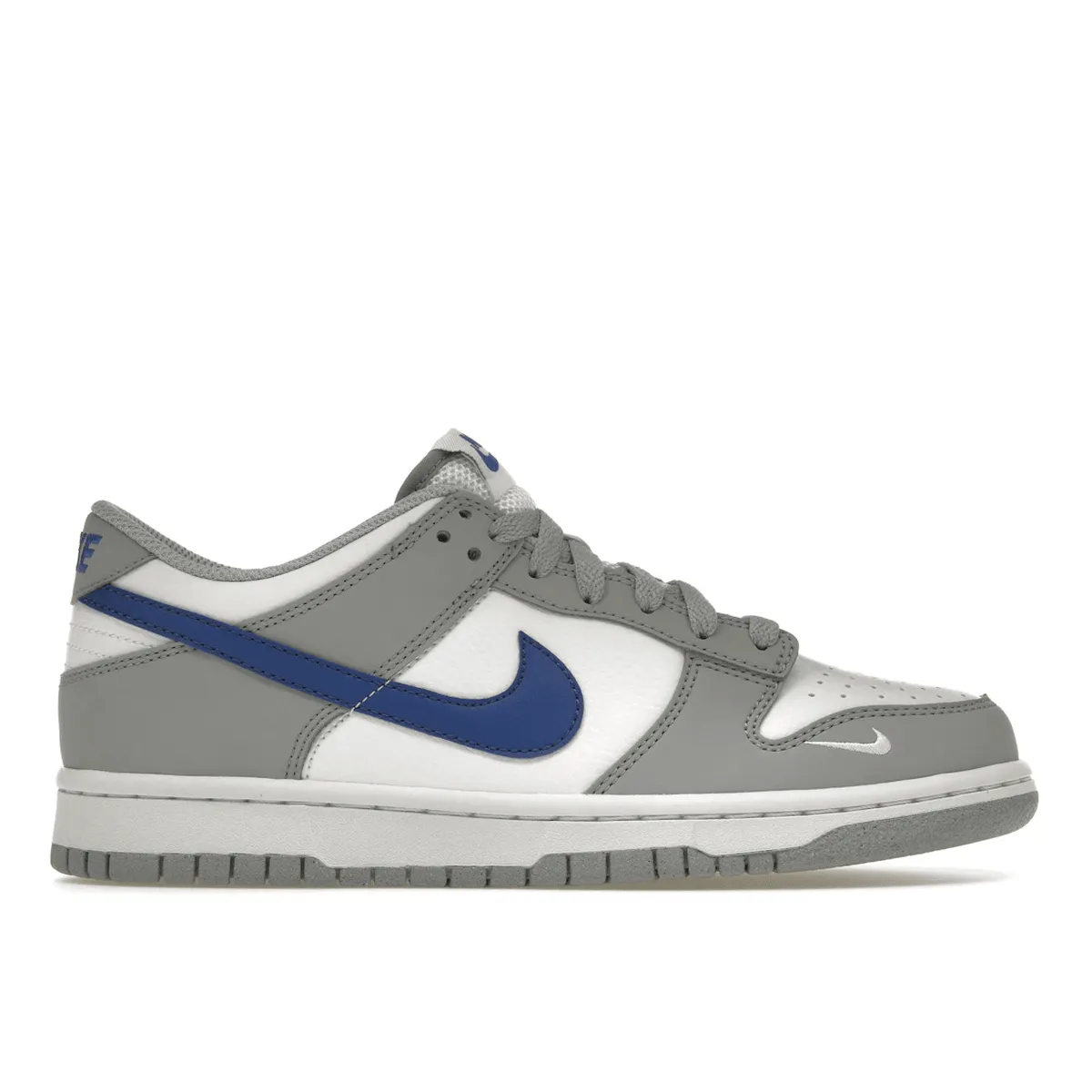 Nike Dunk Low Mini Swoosh Wolf Gray Game Royal Nike Dunk stylish shoes for sport and street