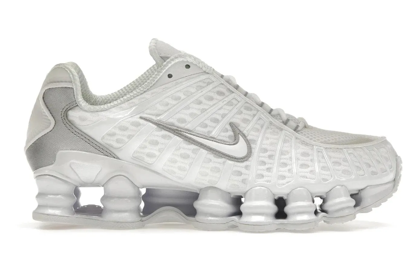 Nike Shox TL White Metallic Silver Max Orange nike shox performance cushioning shoes
