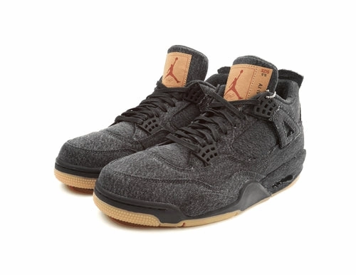 nike Air Jordan 4 Retro Levi's Black (Levi's Tag) Stitched midsole lifestyle shoes