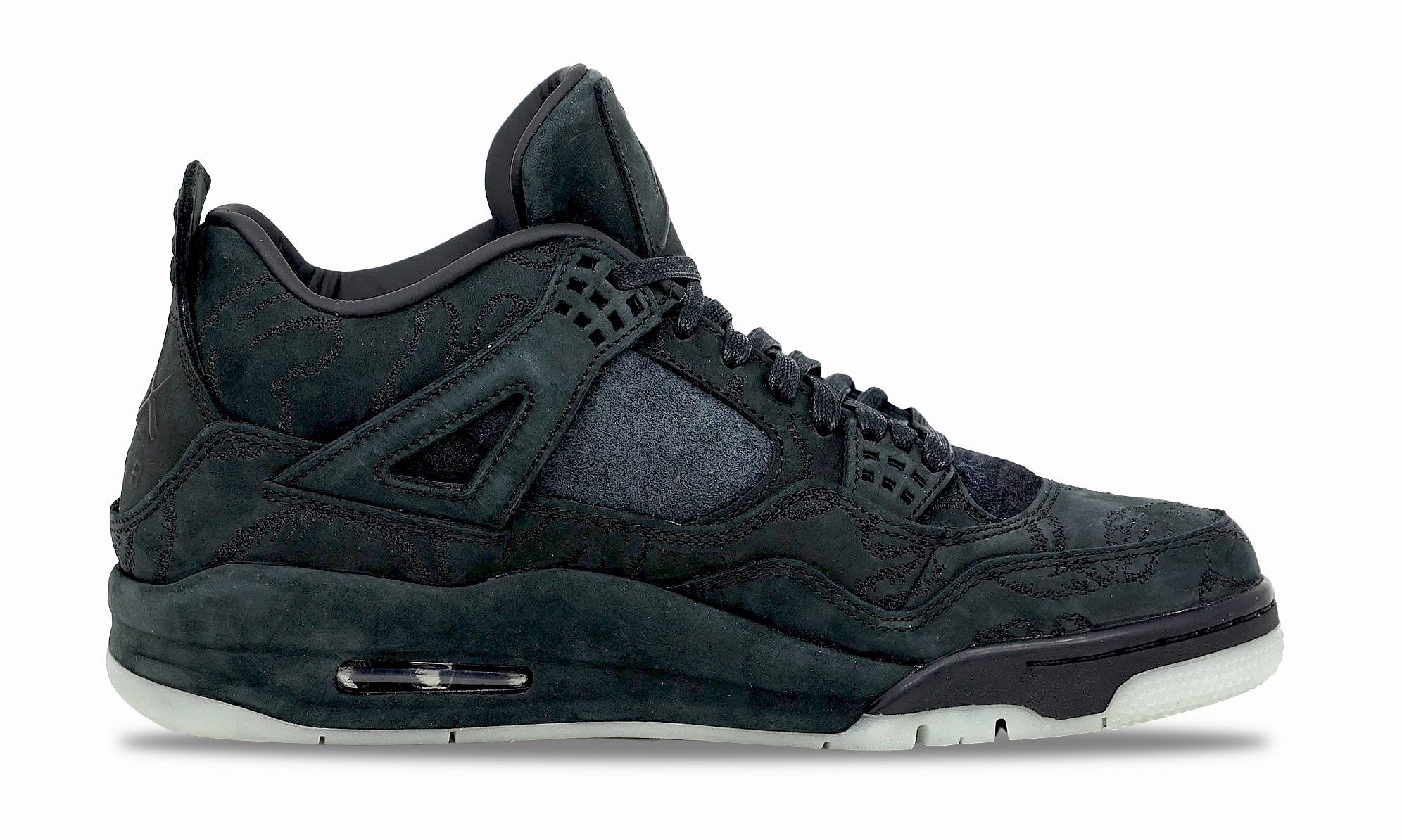 Nike Air Jordan 4 Retro x KAWS Black 2017 (930155-001) Men's Size 9-11 Stitched midsole lifestyle shoes
