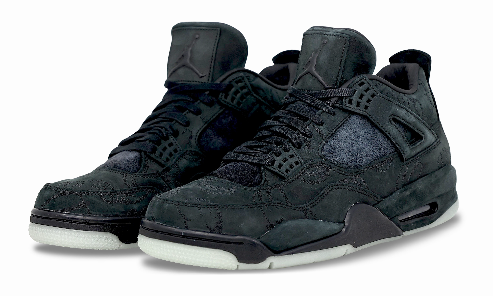 Nike Air Jordan 4 Retro x KAWS Black 2017 (930155-001) Men's Size 9-11 Stitched midsole lifestyle shoes
