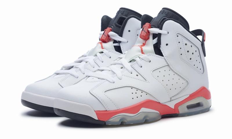 Nike Air Jordan 6 Retro Infrared White (GS) 2014 384665-123 Original cut sneaker style