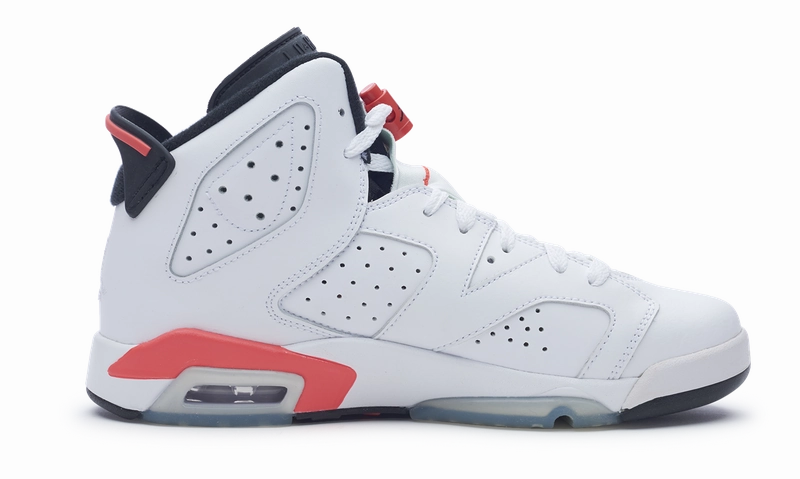 Nike Air Jordan 6 Retro Infrared White (GS) 2014 384665-123 Original cut sneaker style