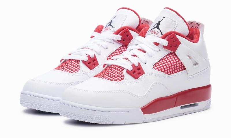 Nike Jordan 4 Retro Alternate 89 White Gym Red GS (408452-106) Youth Size 6Y-7Y Stitched midsole lifestyle shoes