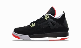 Nike Jordan 4 Retro Bred - Black Cement GS (408452-089) Grade School Size 3Y-7Y Jordan 4 bold design sneakers