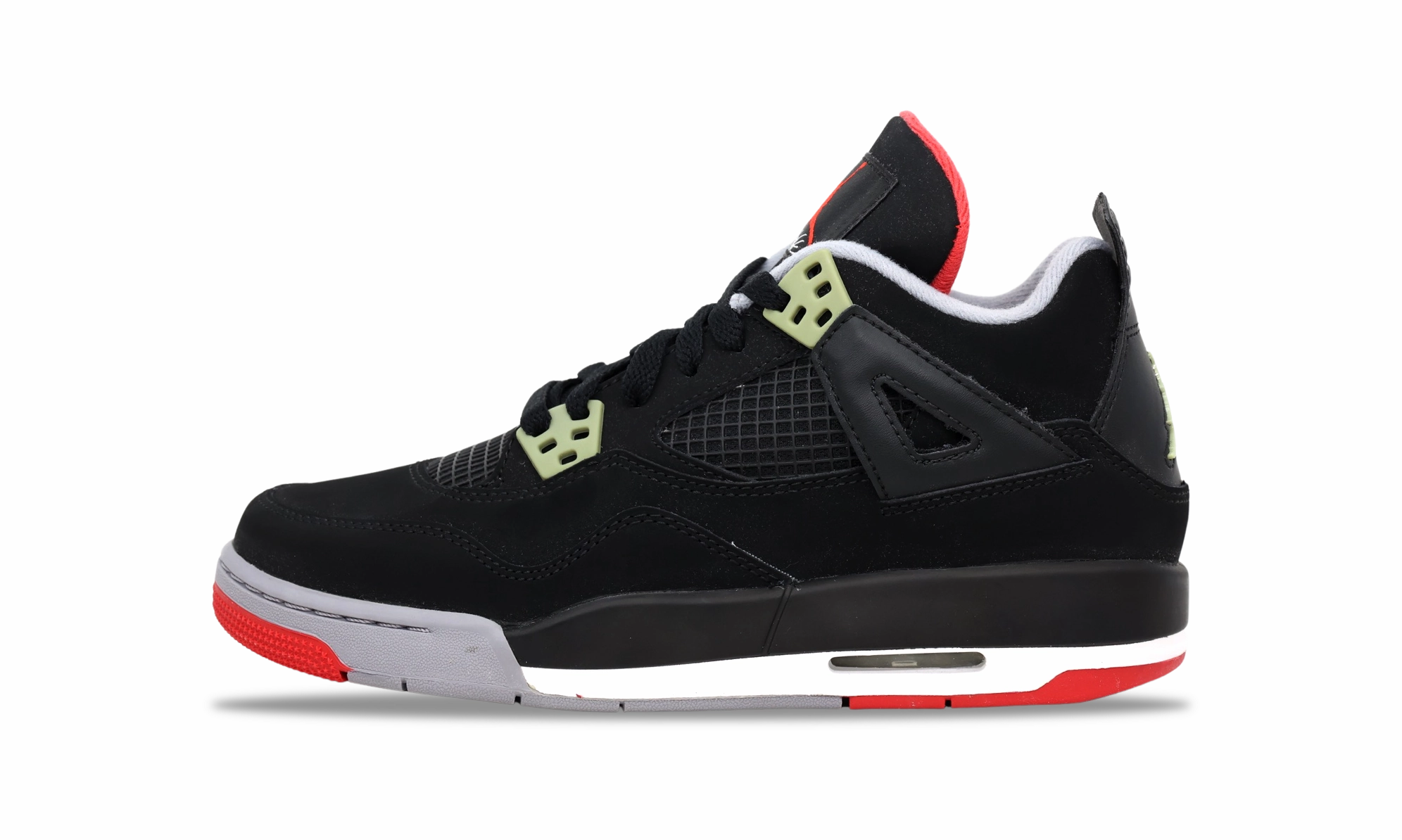 Nike Jordan 4 Retro Bred - Black Cement GS (408452-089) Grade School Size 3Y-7Y Jordan 4 bold design sneakers