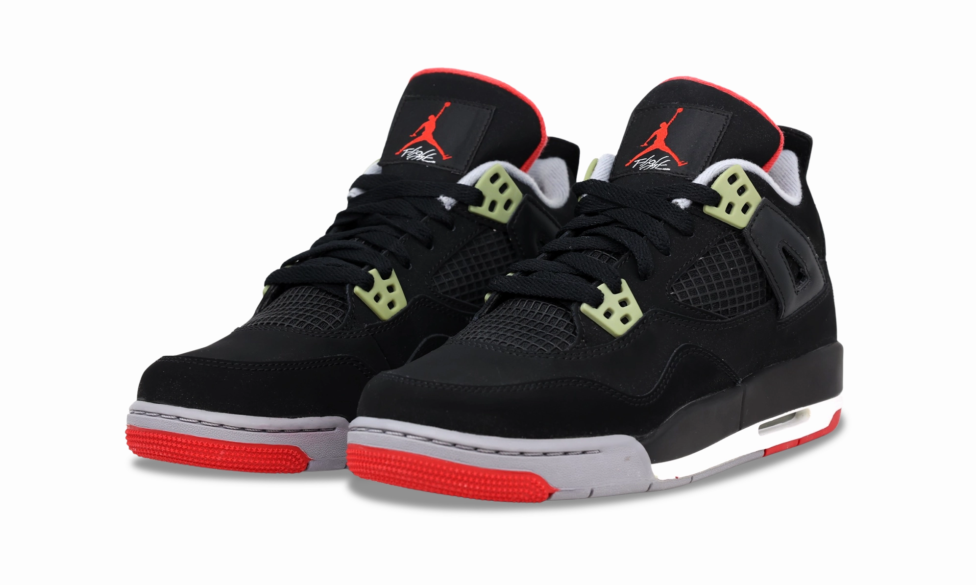 Nike Jordan 4 Retro Bred - Black Cement GS (408452-089) Grade School Size 3Y-7Y Stitched midsole lifestyle shoes