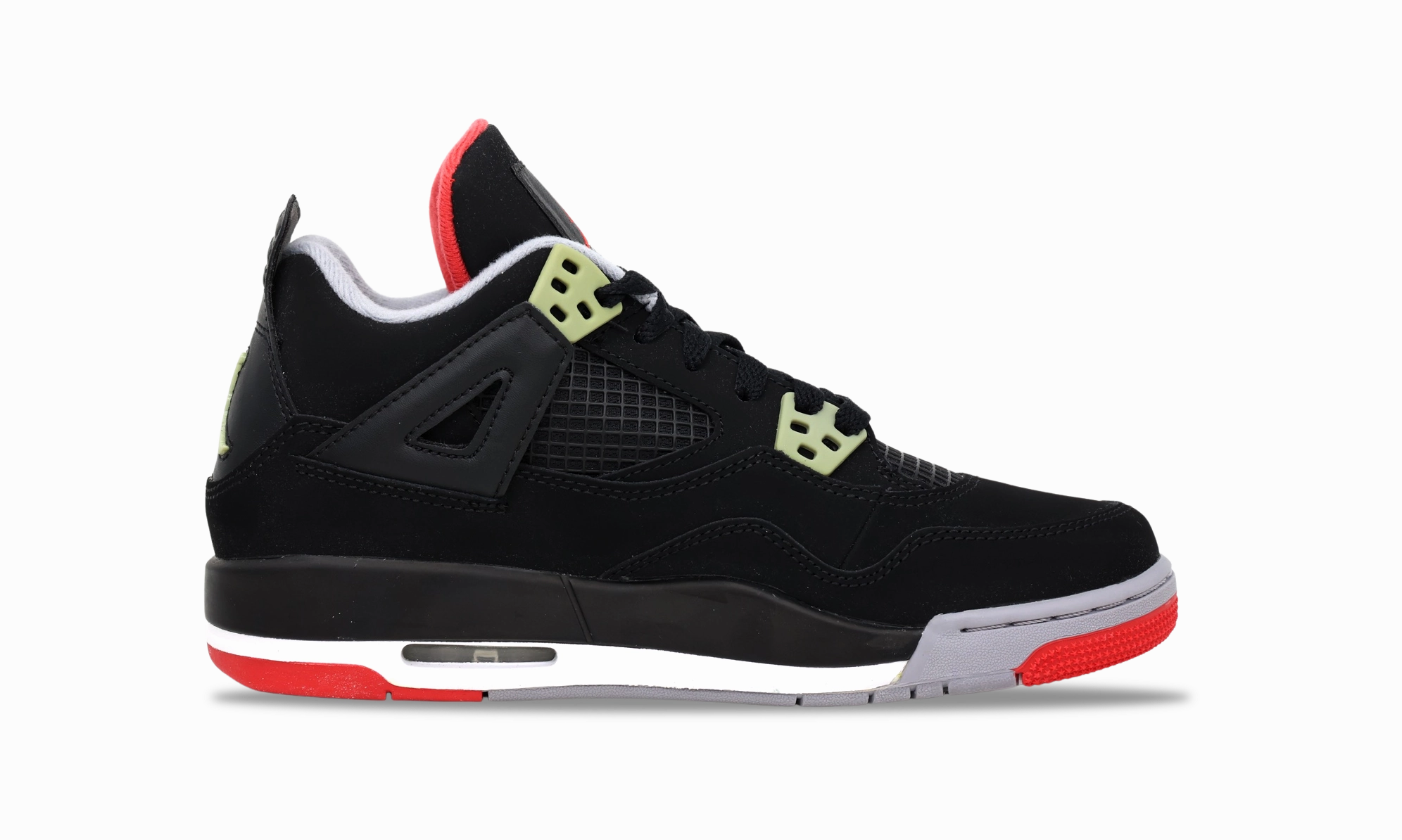 Nike Jordan 4 Retro Bred - Black Cement GS (408452-089) Grade School Size 3Y-7Y Stitched midsole lifestyle shoes