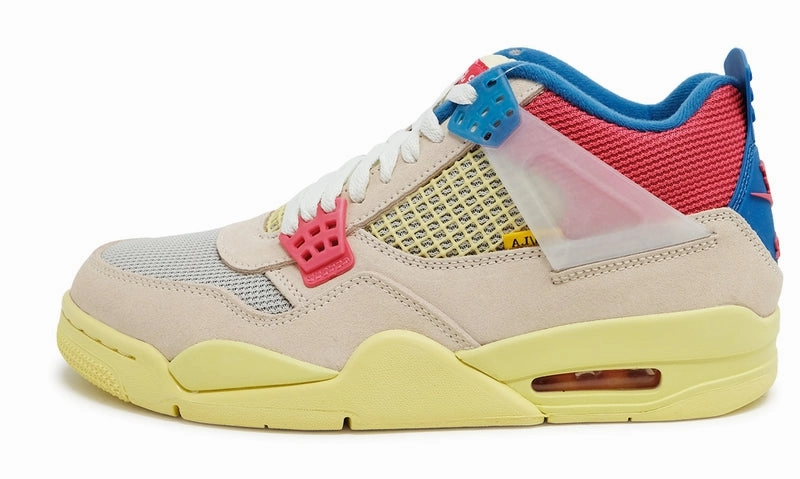 Nike Jordan 4 Retro x Union LA Guava Ice 2020 (DC9533-800) Men's Size 8-11 Jordan 4 bold design sneakers