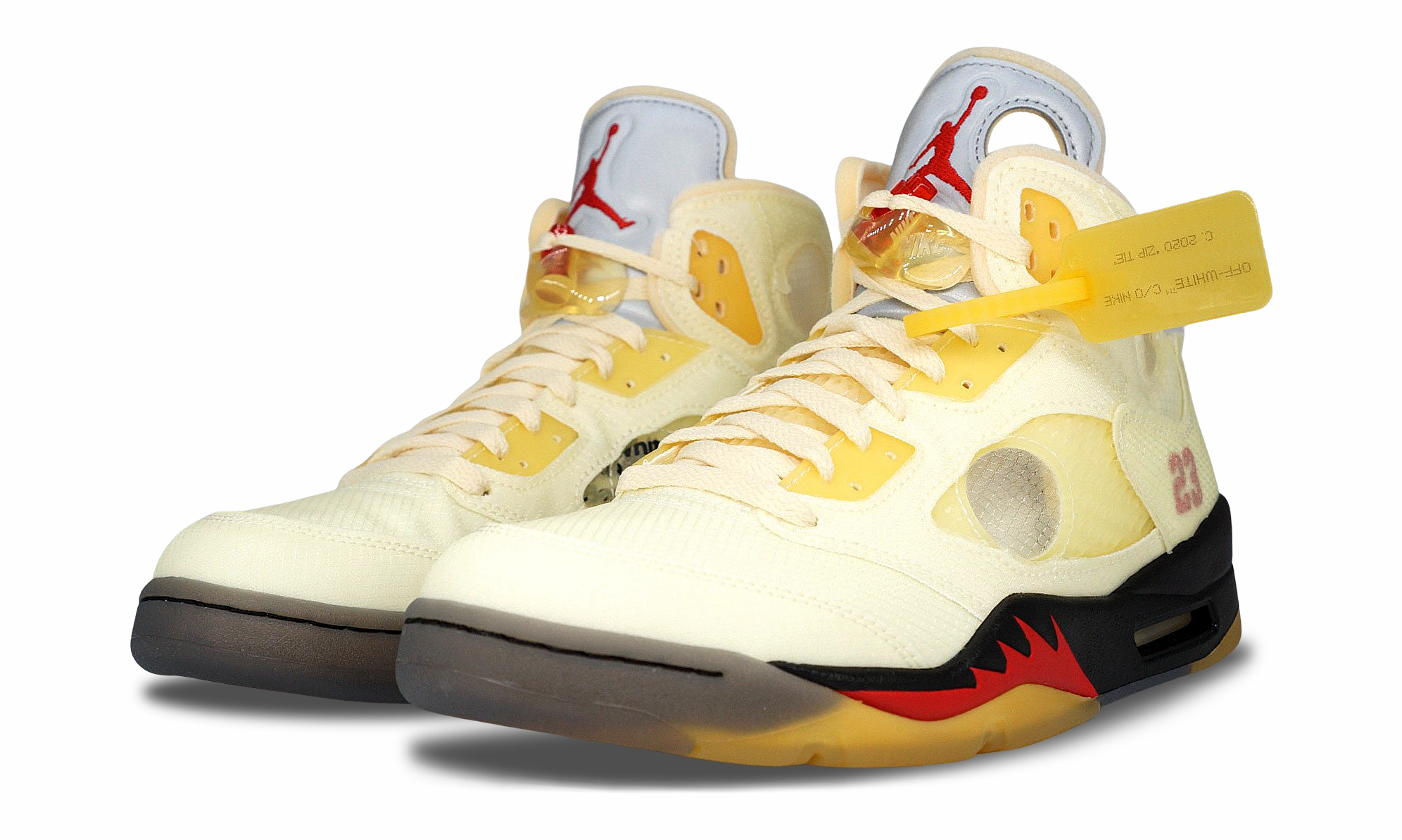 Nike Jordan 5 Retro SP x OFF-WHITE Sail 2020 (DH8565-100) Men's Size 7-12 Legacy basketball edition shoes