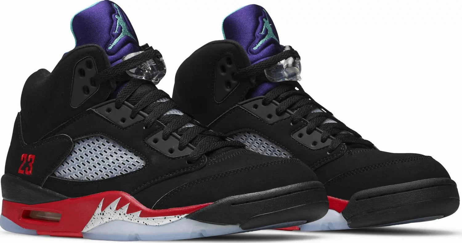 Nike Jordan 5 Retro Top 3 Black Red Grape (CZ1786-001) Men's Size 8-12 Legacy basketball edition shoes