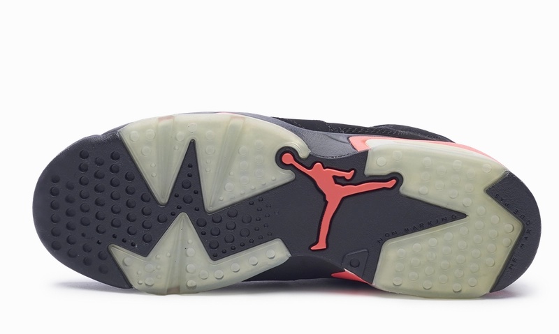 Nike Jordan 6 Retro Infrared Black Red 2014 GS (384665-023) Youth Size 6Y-7Y Original cut sneaker style