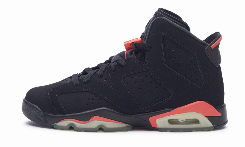 Nike Jordan 6 Retro Infrared Black Red 2014 GS (384665-023) Youth Size 6Y-7Y Air Jordan 6 heritage-style sneakers