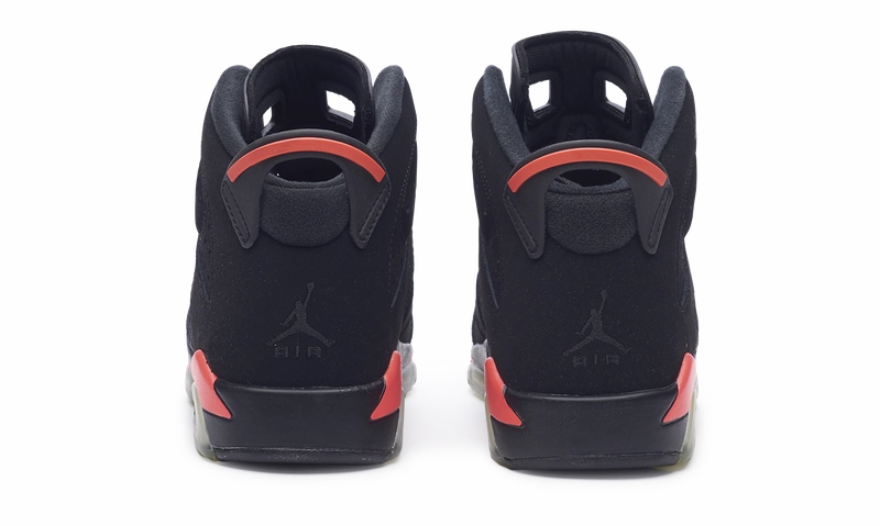 Nike Jordan 6 Retro Infrared Black Red 2014 GS (384665-023) Youth Size 6Y-7Y Original cut sneaker style