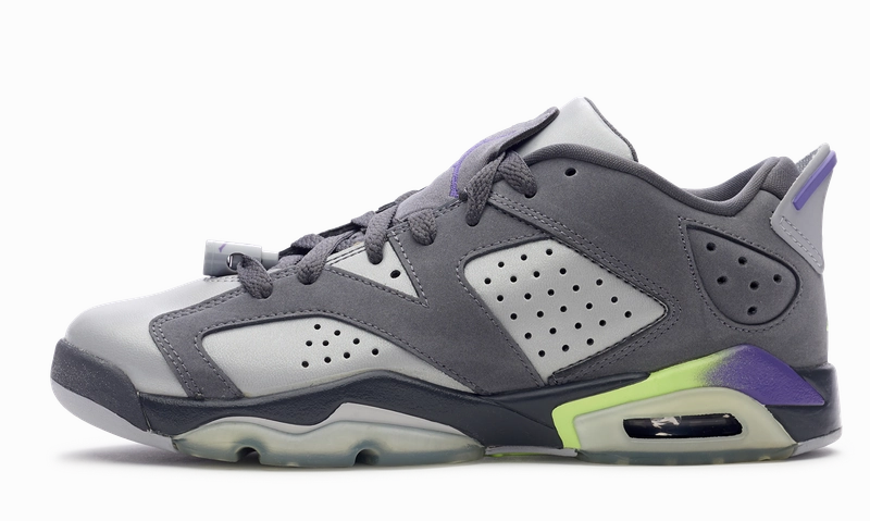 Nike Jordan 6 Retro Low GG Dark Grey GS (768878-008) Grade School Size 5Y-7Y Air Jordan 6 heritage-style sneakers