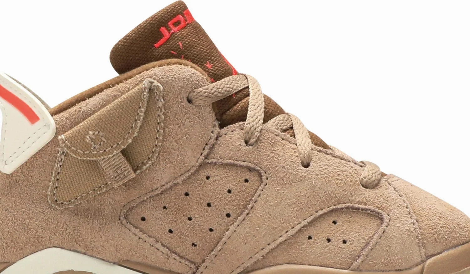 Nike Jordan 6 Retro Travis Scott British Khaki Kids (TD) DH0692-200 Original cut sneaker style