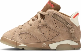 Nike Jordan 6 Retro Travis Scott British Khaki Kids (TD) DH0692-200 Air Jordan 6 heritage-style sneakers