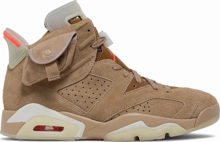Nike Jordan 6 Retro x Travis Scott British Khaki 2021 (DH0690-200) Men Size 6-13 Original cut sneaker style
