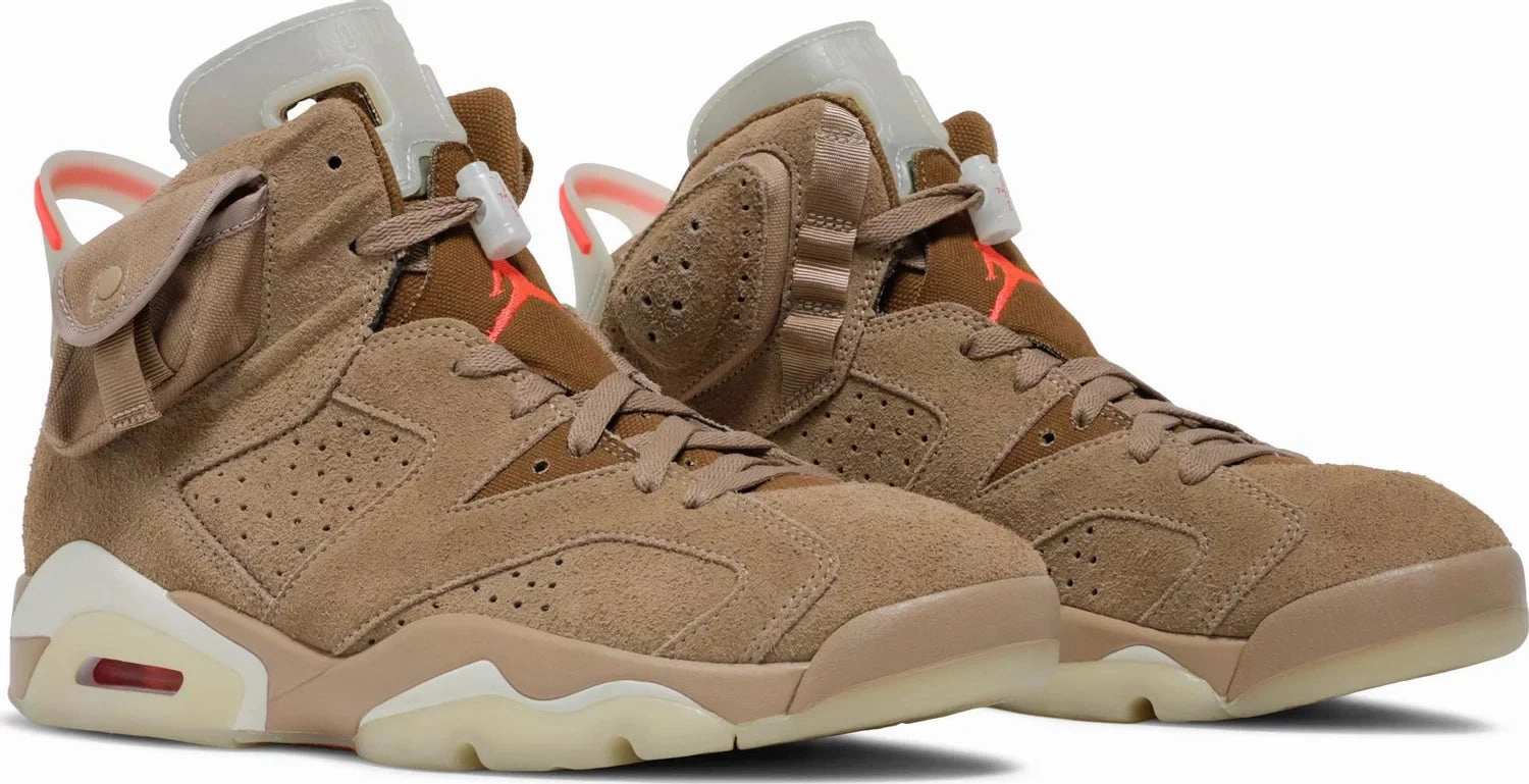 Nike Jordan 6 Retro x Travis Scott British Khaki 2021 (DH0690-200) Men Size 6-13 Original cut sneaker style