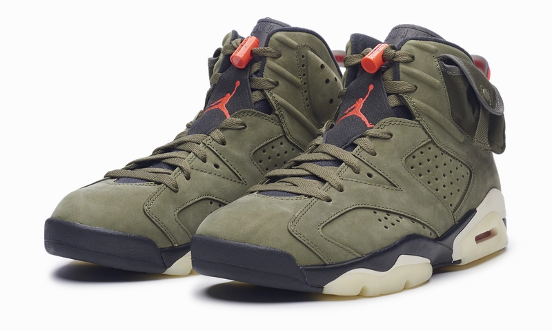 Nike Jordan 6 Retro x Travis Scott OIive Green (CN1084-200) Men Size 8-13 Original cut sneaker style