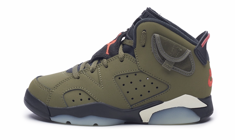 Nike Jordan 6 Retro x Travis Scott PS (CQ3565-200) Preschool Size 11C-3Y Air Jordan 6 heritage-style sneakers