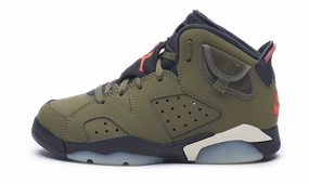 Nike Jordan 6 Retro x Travis Scott PS (CQ3565-200) Preschool Size 11C-3Y Air Jordan 6 heritage-style sneakers