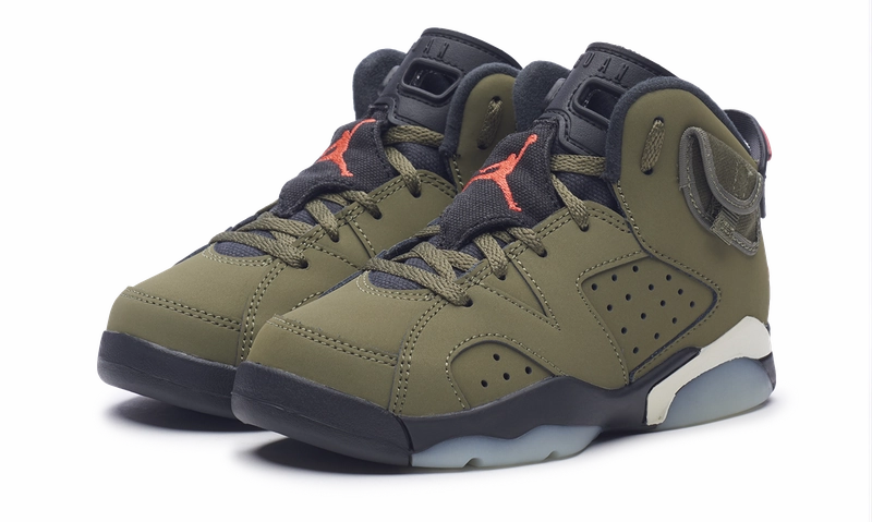Nike Jordan 6 Retro x Travis Scott PS (CQ3565-200) Preschool Size 11C-3Y Original cut sneaker style