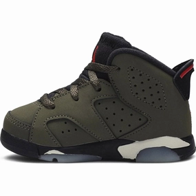 Nike Jordan 6 Retro x Travis Scott TD (CQ3567-200) Toddler Infant Size 7C-10C Air Jordan 6 heritage-style sneakers