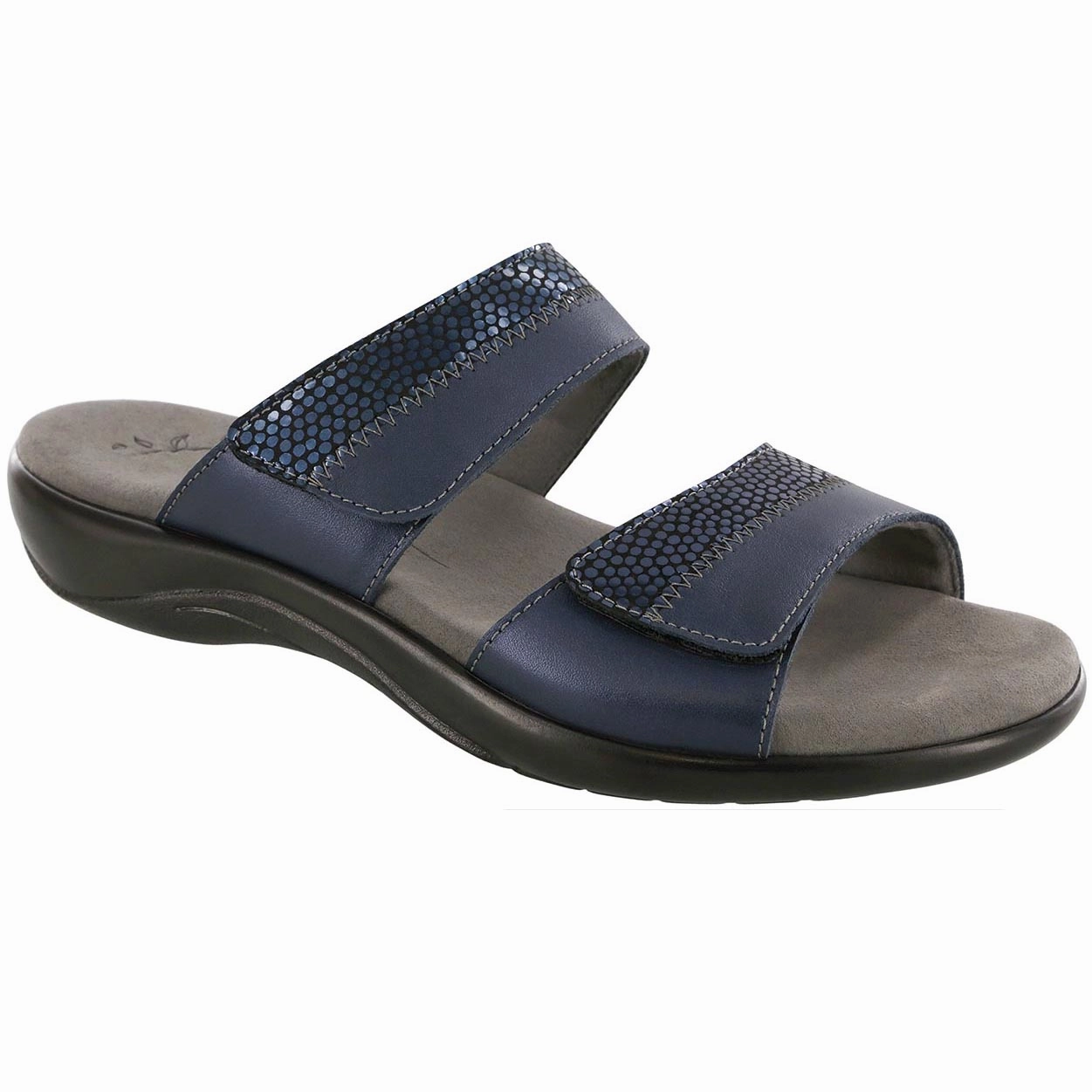 Nudu Slide - Navy SAS comfort walking shoes with supportive build