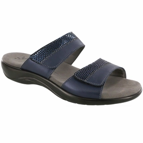 Nudu Slide - Navy SAS comfort walking shoes with supportive build
