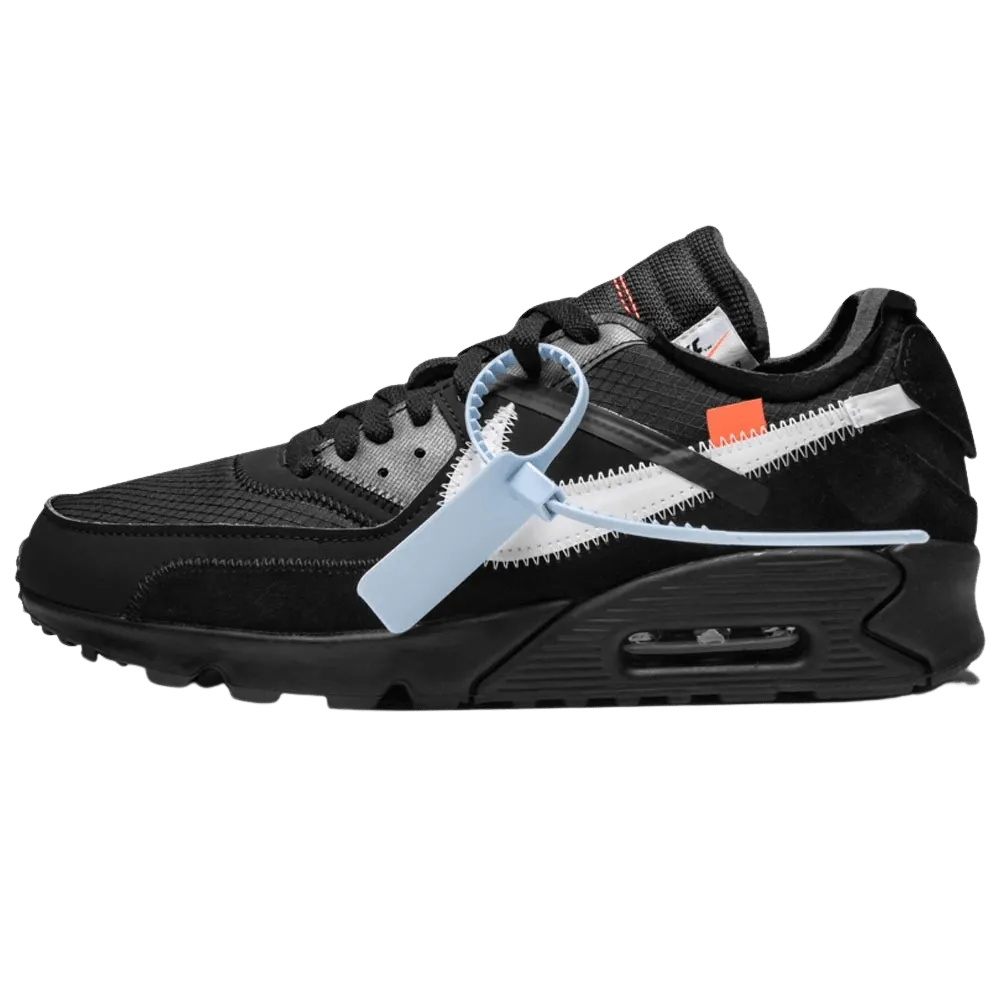 Off-White x Nike Air Max 90 Black Nike Air Max lifestyle sneakers with sport details