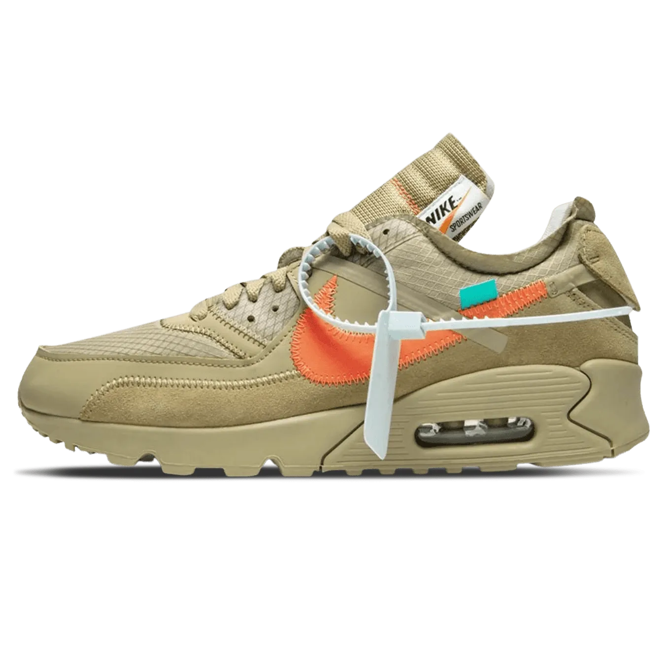 Off-White x Nike Air Max 90 Desert Ore nike air max 90 lightweight athletic sneakers