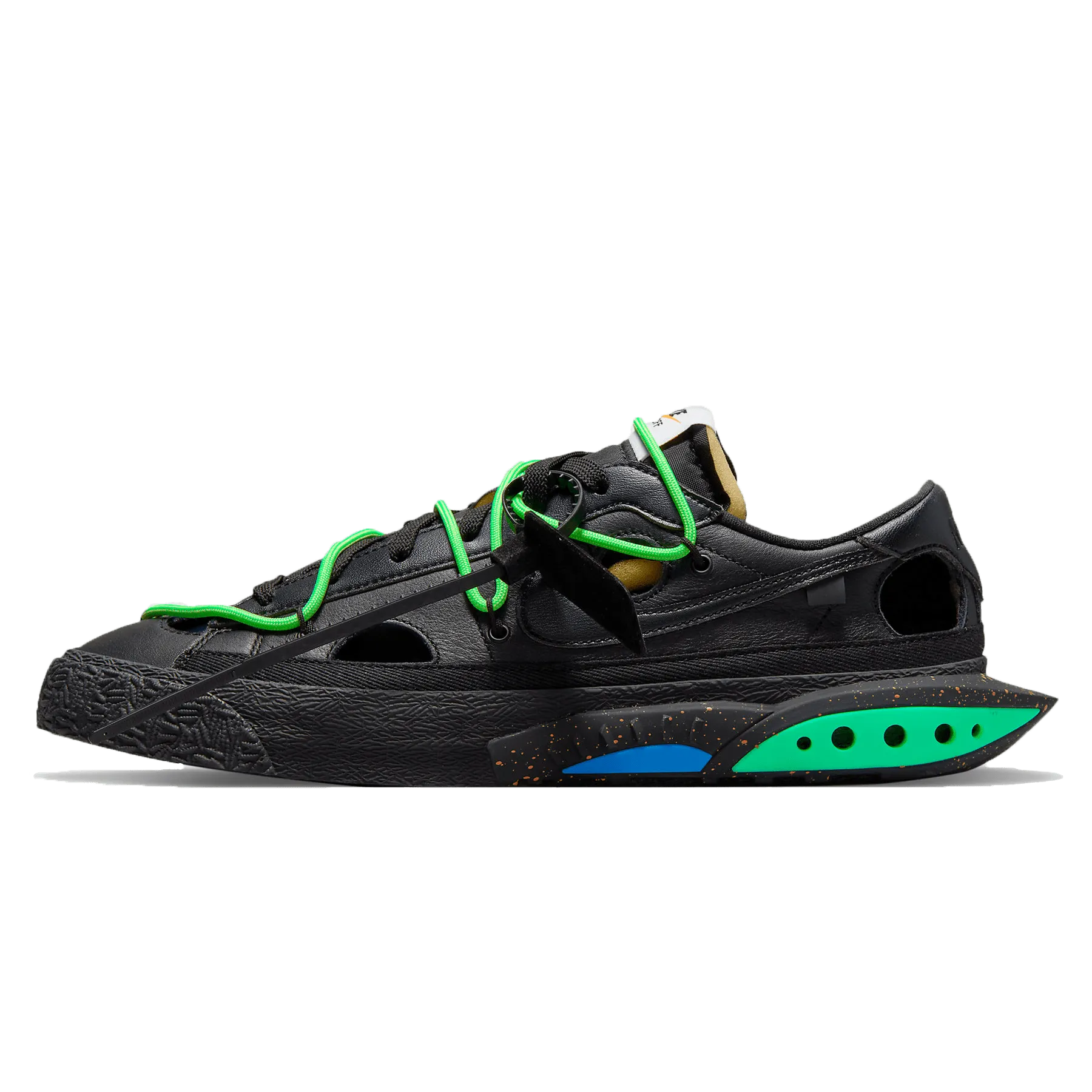 Off-White x Nike Blazer Low 'Black Electro Green' nike x off white exclusive sneaker design