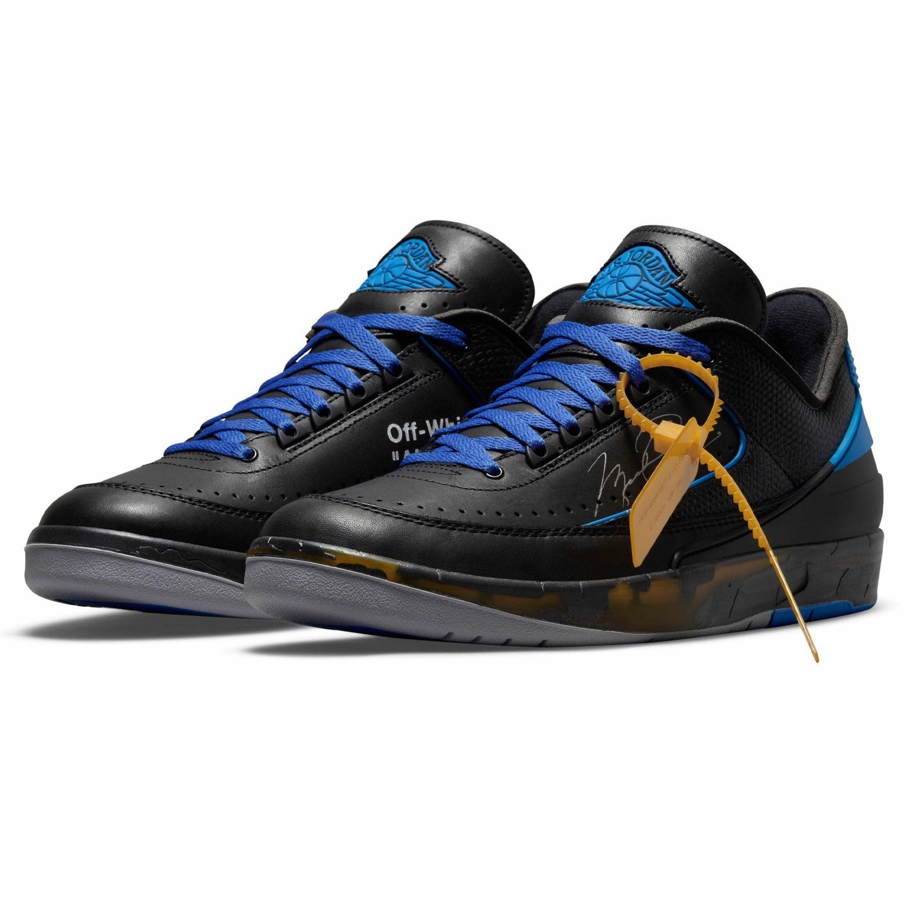 Off-White x Air Jordan 2 Retro Low SP 'Black Varsity Royal' Old-school athletic trainers
