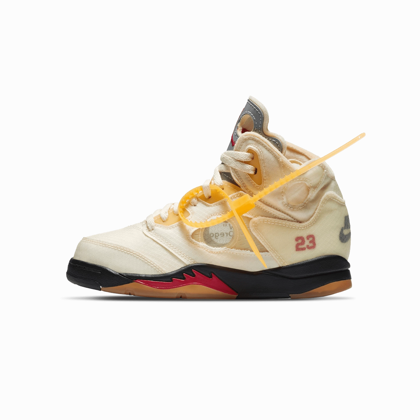 Off-White x Air Jordan 5 Retro SP PS 'Sail' off white branded stylish streetwear sneakers