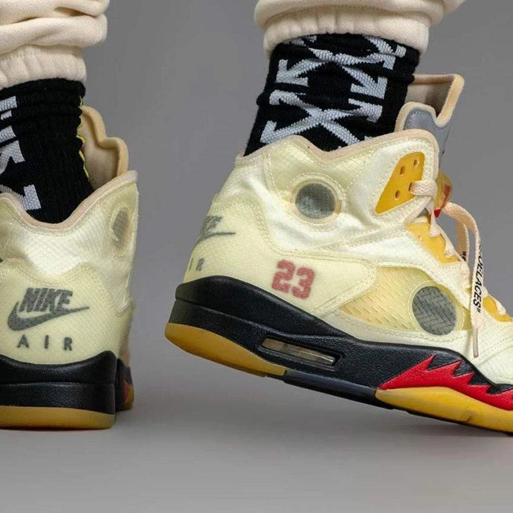 Off-White x Air Jordan 5 SP 'Sail' Off White Sneakers