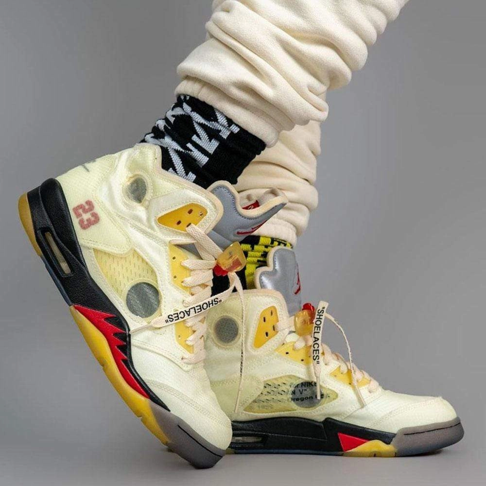 Off-White x Air Jordan 5 SP 'Sail' Off White Sneakers