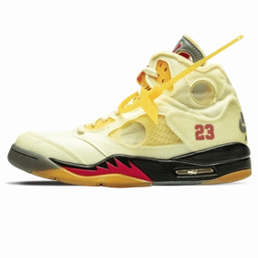 Off-White x Air Jordan 5 SP 'Sail' off white branded stylish streetwear sneakers