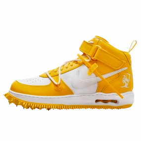Off-White x Nike Air Force 1 Mid 'Varsity Maize' off white branded stylish streetwear sneakers