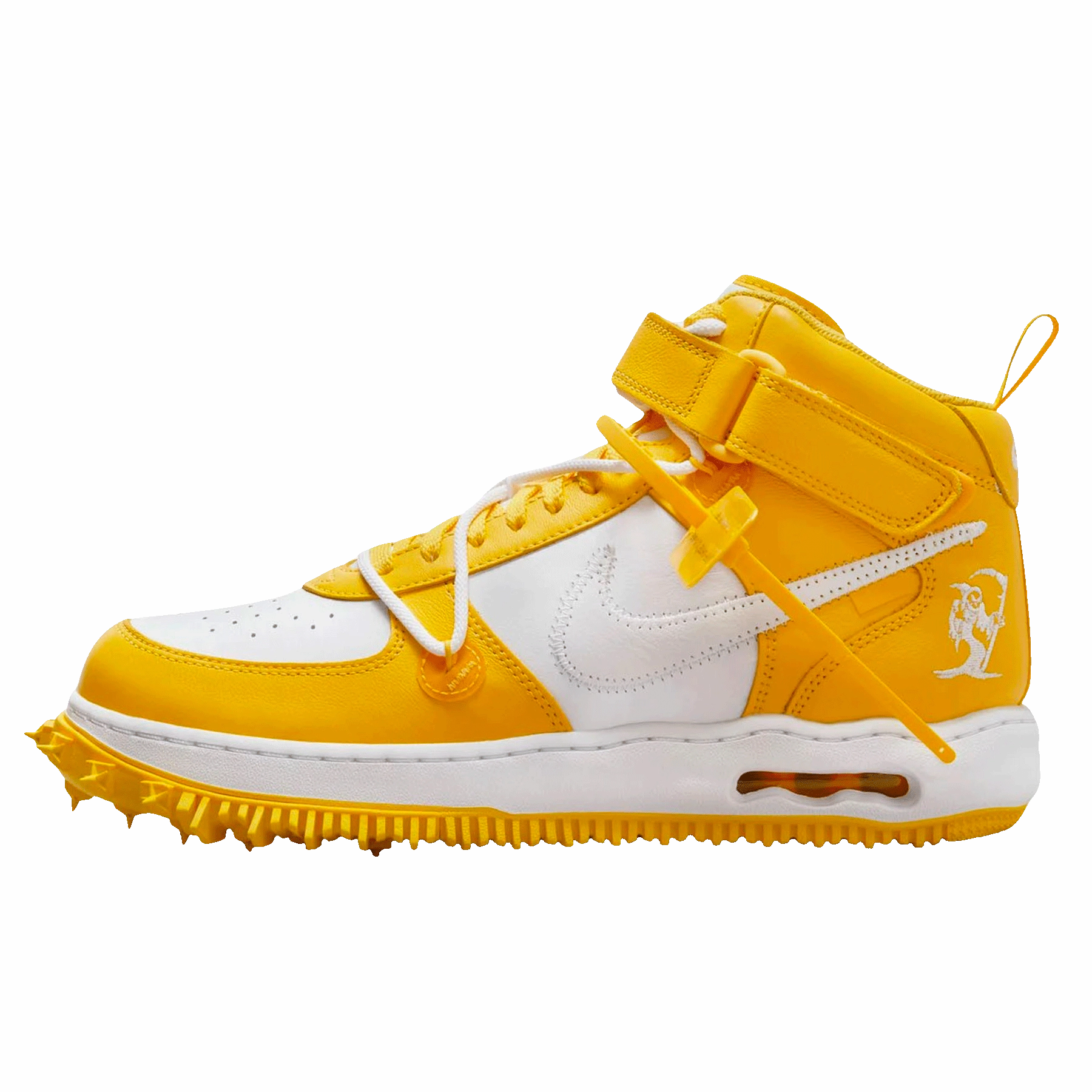 Off-White x Nike Air Force 1 Mid 'Varsity Maize' off white branded stylish streetwear sneakers