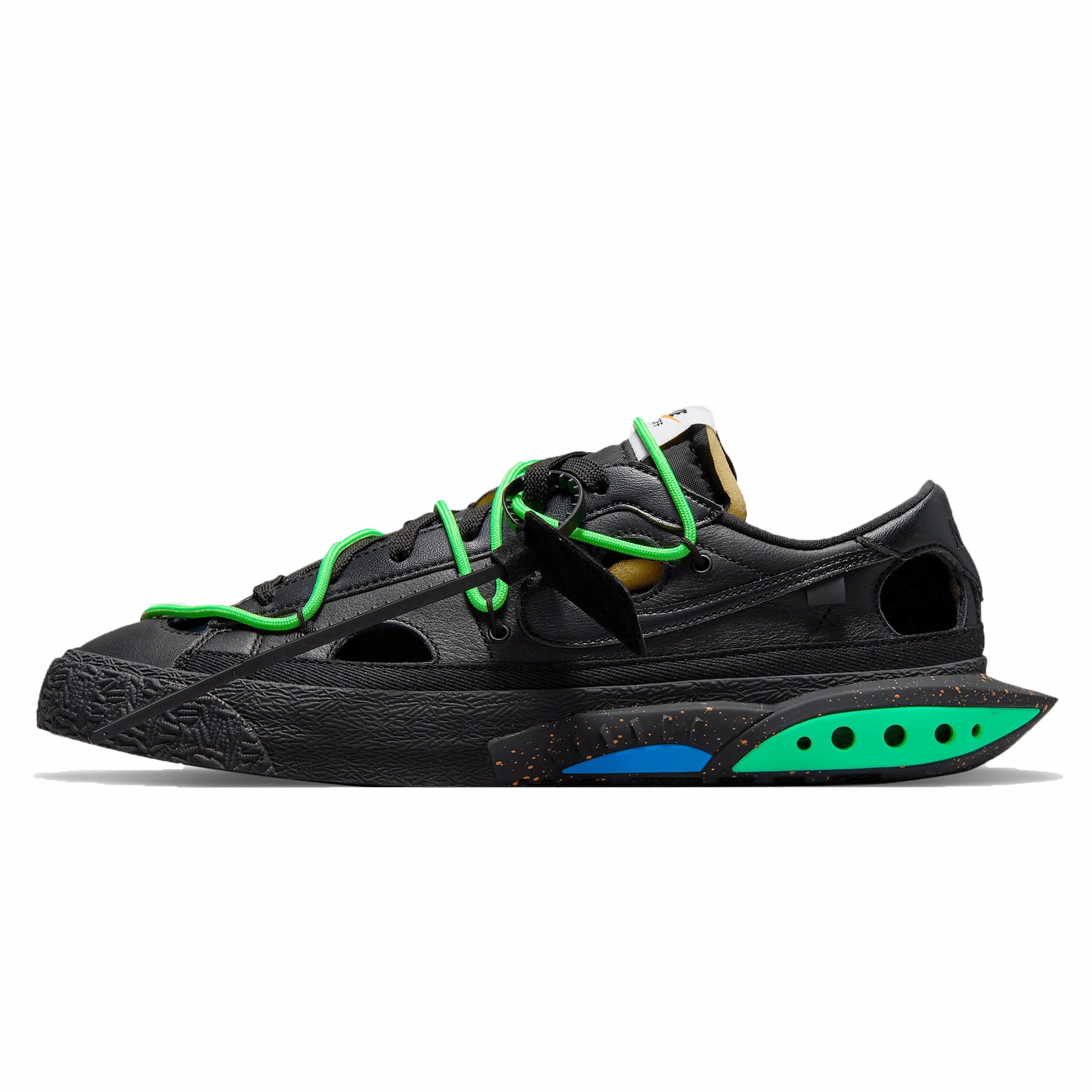 Off-White x Nike Blazer Low 'Black Electro Green' off white branded stylish streetwear sneakers