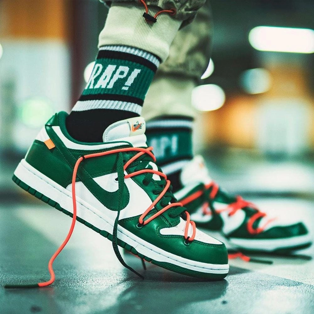 OFF-WHITE x Nike Dunk Low 'Pine Green' Off White Sneakers