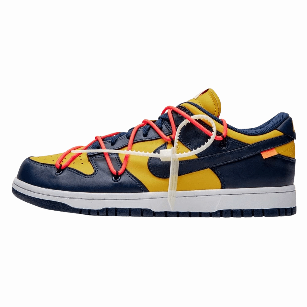 OFF-WHITE x Nike Dunk Low 'University Gold' off white branded stylish streetwear sneakers