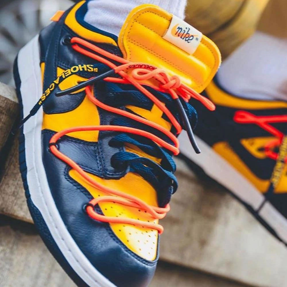 OFF-WHITE x Nike Dunk Low 'University Gold' Off White Sneakers